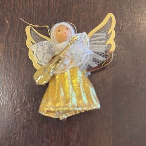 Vintage small gold angel ornament